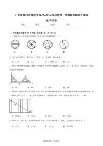 2025-2026学年山东省德州市德城区度第一学期期中检测九年级数学_(含答案_)试题