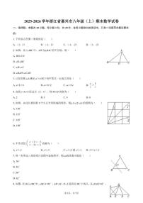 2025-2026学年浙江省嘉兴市八年级（上）期末数学试卷