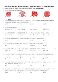 2024-2025学年浙江省宁波市镇海区仁爱中学八年级（上）期末数学（含答案）试卷