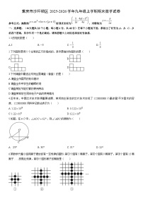 2025-2026学年重庆市沙坪坝区九年级上学期期末数学试卷（学生版）