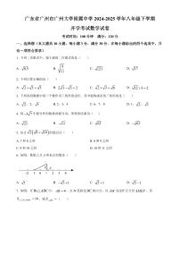 广东省广州市广州大学附属中学2024-2025学年八年级下学期开学考试数学试卷含答案