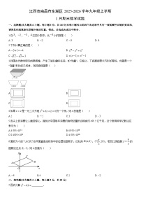 2025-2026学年江西省南昌市东湖区九年级上学期1月期末数学试卷（学生版）