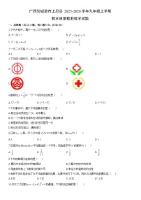 2025-2026学年广西防城港市上思县九年级上学期期末教学质量检测数学试卷（学生版）