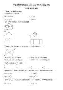 2025-2026学年广东省茂名市茂南区九年级上学期1月期末数学试卷（学生版）