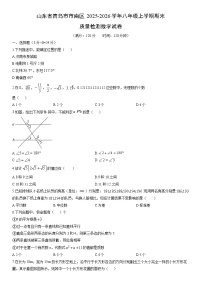 2025-2026学年山东省青岛市市南区八年级上学期期末质量检测数学试卷（学生版）