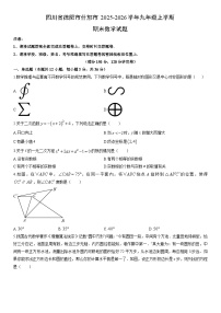 2025-2026学年四川省德阳市什邡市九年级上学期期末数学试卷（学生版）