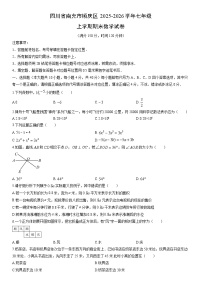 2025-2026学年四川省南充市顺庆区七年级上学期期末数学试卷（学生版）