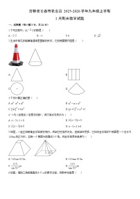 2025-2026学年吉林省长春市农安县九年级上学期1月期末数学试卷（学生版）