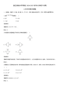 2024-2025学年浙江省杭州市名校七年级下学期6月月考数学试卷（解析版）