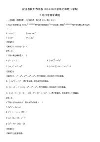 2024-2025学年浙江省杭州市名校七年级下学期5月月考数学试卷（解析版）