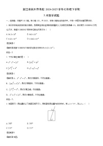 2024-2025学年浙江省杭州市名校七年级下学期5月数学试卷（解析版）