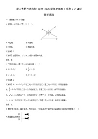 2024-2025学年浙江省杭州市名校七年级下学期3月调研数学试卷（解析版）