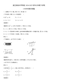 2024-2025学年浙江省杭州市名校七年级下学期3月月考数学试卷（解析版）