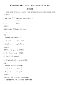 2024-2025学年浙江省嘉兴市名校八年级下学期三月月考数学试卷（解析版）