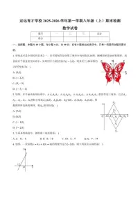 2025-2026学年安徽省滁州市定远县育才学校第一学期八年级（上）数学期末_(含答案_)试卷
