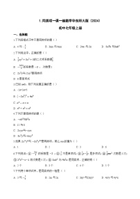华东师大版（2024）七年级上册（2024）同类项课后复习题