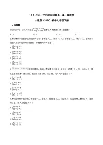 数学七年级下册（2024）二元一次方程组的概念达标测试