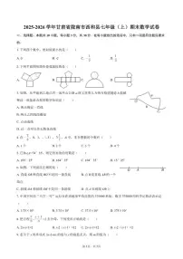 2025-2026学年甘肃省陇南市西和县七年级（上）期末数学（含答案）试卷