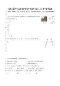 2025-2026学年山东省济南市平阴县第一学期九年级数学期中（含答案）试卷