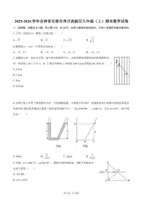 2025-2026学年吉林省长春市净月高新区九年级（上）期末数学（含答案）试卷