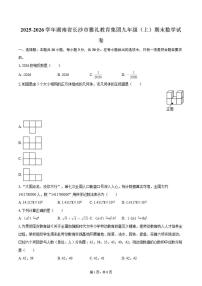 2025-2026学年湖南省长沙市雅礼教育集团九年级（上）期末数学试卷（含答案）