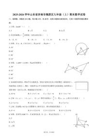2025-2026学年山东省济南市槐荫区九年级（上）期末数学试卷（含答案）