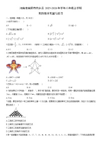 2025-2026年河南省南阳市内乡县学年八年级上学期期终巩固与练习数学试卷（学生版）