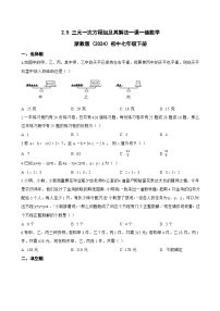 初中数学浙教版（2024）七年级下册（2024）三元一次方程组及其解法课时作业