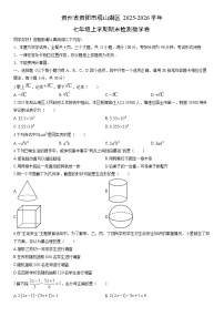 2025-2026学年贵州省贵阳市观山湖区七年级上学期期末检测卷数学试卷（学生版）