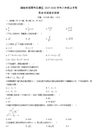 2025-2026学年湖南省湘潭市岳塘区八年级上学期期末考试数学试卷（学生版）