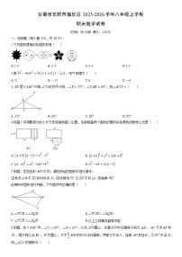 2025-2026学年安徽省阜阳市临泉县八年级上学期期末数学试卷（学生版）