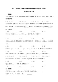 七年级下册（2024）第五章 二元一次方程组一、二元一次方程和二元一次方程组5.1 二元一次方程和它的解复习练习题