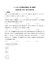 初中数学华东师大版（2024）七年级下册（2024）三元一次方程组及其解法课后作业题