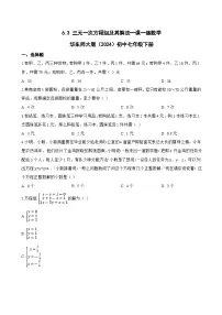 初中数学华东师大版（2024）七年级下册（2024）三元一次方程组及其解法课后作业题