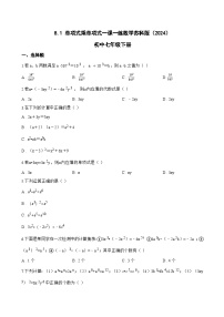 初中数学苏科版（2024）七年级下册（2024）单项式乘单项式当堂检测题