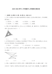 2025-2026学年沪科版八年级数学上学期期末测试卷（含答案）