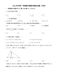 广东省广州市海珠区中山大学附属中学八年级上学期期末数学试题（原卷版）-A4