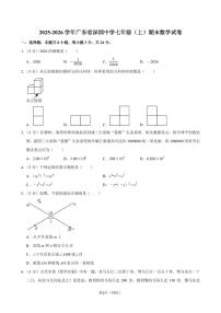 2025-2026学年广东省深圳中学七年级（上）期末数学试卷（含答案）