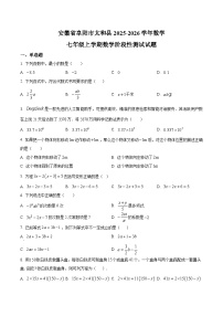 安徽省阜阳市太和县2025-2026学年七年级上学期数学阶段性测试试题