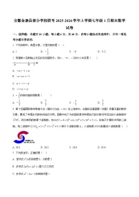 安徽省六安市金寨县部分学校2025-2026学年七年级上学期1月期末数学试题