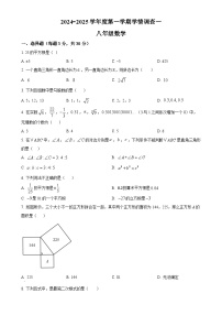 广东省河源市龙川县八年级上学期第一次月考数学试题（原卷版）-A4