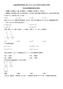 2025-2026学年云南省昆明市西山区九年级上学期期末质量检测数学试卷（学生版）