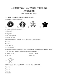 安徽省六安市金安区六安皋城中学2025-2026学年八年级上期末 数学试题