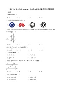重庆市广益中学校2024-2025学年九年级下学期入学测试 数学试卷