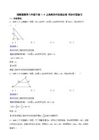 初中数学湘教版（2024）八年级下册（2024）1.4 三角形的中位线定理优秀同步训练题