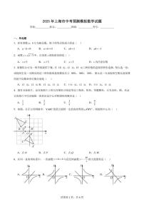 2024-2025学年上海市九年级下学期中考预测模拟数学试_(含答案_)