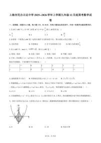 上海市民办立达中学2025--2026学年上学期九年级12月底周考数学试卷（含答案）