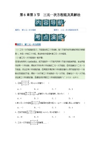 初中数学华东师大版（2024）七年级下册（2024）三元一次方程组及其解法精品导学案