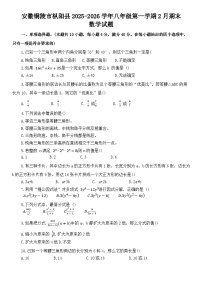 安徽铜陵市枞阳县2025-2026学年八年级第一学期2月期末数学试题及答案