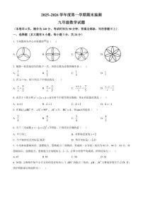 江苏徐州市2025—2026学年第一学期期末抽测九年级数学试题（无答案）